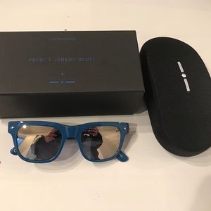 Blue Jeremy Scott x Pepsi Aviator Sunglasses